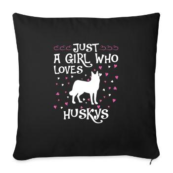 Husky Dog Dog Propriétaire de chien - Housse de coussin décorative 45 x 45 cm - noir - Devant