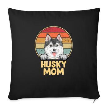 Husky Dog Dog Propriétaire de chien - Housse de coussin décorative 45 x 45 cm - noir - Devant