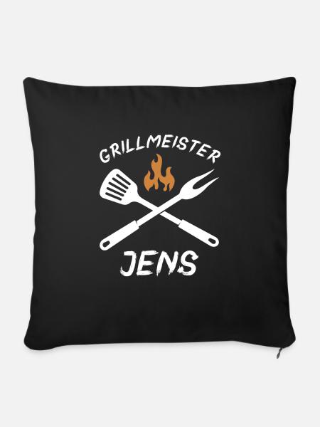 Grillmeister Jens - Sofakissenbezug 45 x 45 cm - Schwarz
