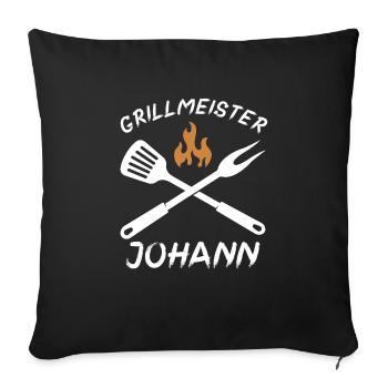 Grillmeister Johann - Sofakissenbezug 45 x 45 cm - Schwarz - Vorne