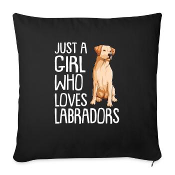 Labrador Dog Dog Propriétaire de chien - Housse de coussin décorative 45 x 45 cm - noir - Devant