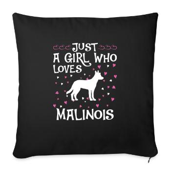 Malinois Dog Dog Dog Owner - Sofa pillowcase 17,3'' x 17,3'' (45 x 45 cm) - black - Front
