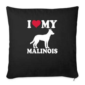 Malinois Dog Dog Dog Owner - Sofa pillowcase 17,3'' x 17,3'' (45 x 45 cm) - black - Front
