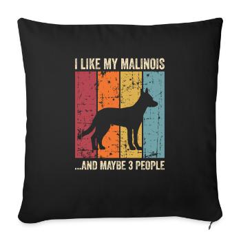 Malinois Dog Dog Propriétaire - Housse de coussin décorative 45 x 45 cm - noir - Devant