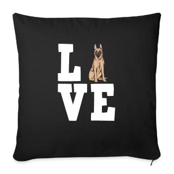 Malinois Dog Dog Dog Owner - Sofa pillowcase 17,3'' x 17,3'' (45 x 45 cm) - black - Front