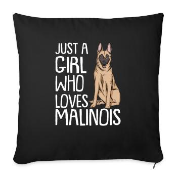 Malinois Dog Dog Dog Owner - Sofa pillowcase 17,3'' x 17,3'' (45 x 45 cm) - black - Front