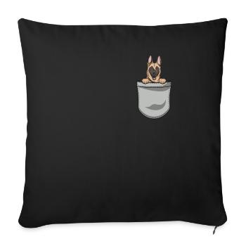 Malinois Dog Dog Dog Owner - Sofa pillowcase 17,3'' x 17,3'' (45 x 45 cm) - black - Front
