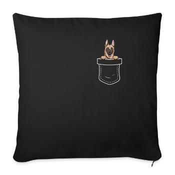 Malinois Dog Dog Propriétaire - Housse de coussin décorative 45 x 45 cm - noir - Devant