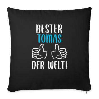 Tomas Vorname Name Geburtstag - Sofakissenbezug 45 x 45 cm - Schwarz - Vorne
