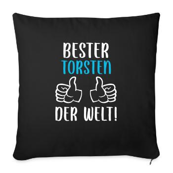 Torsten Vorname Name Geburtstag - Sofakissenbezug 45 x 45 cm - Schwarz - Vorne