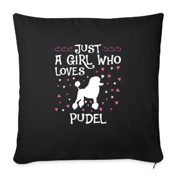 Caniche Dog Dog Propriétaire de chien - Housse de coussin décorative 45 x 45 cm - noir - Devant