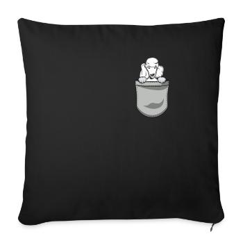Caniche Dog Dog Propriétaire de chien - Housse de coussin décorative 45 x 45 cm - noir - Devant