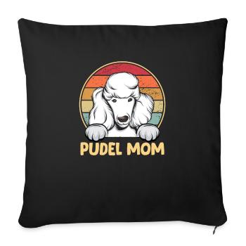 Caniche Dog Dog Propriétaire de chien - Housse de coussin décorative 45 x 45 cm - noir - Devant