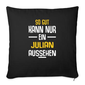 Julian Vorname Name Geburtstag - Sofakissenbezug 45 x 45 cm - Schwarz - Vorne