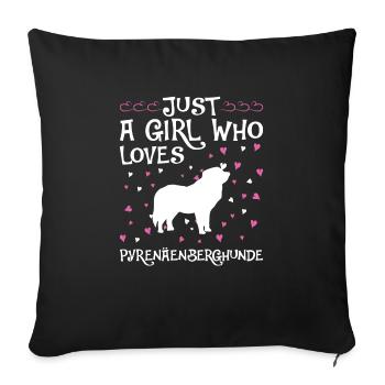 Chien de montagne des Pyrénées Chien Propriétaire de chien - Housse de coussin décorative 45 x 45 cm - noir - Devant