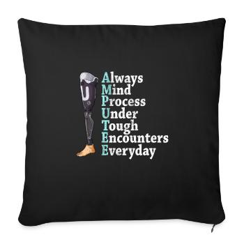 Leg surgery wheelchair lost leg - Sofa pillowcase 17,3'' x 17,3'' (45 x 45 cm) - black - Front