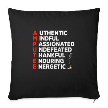 Leg surgery wheelchair lost leg - Sofa pillowcase 17,3'' x 17,3'' (45 x 45 cm) - black - Front
