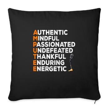 Leg surgery wheelchair lost leg - Sofa pillowcase 17,3'' x 17,3'' (45 x 45 cm) - black - Front