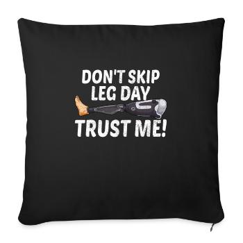 Leg surgery wheelchair lost leg - Sofa pillowcase 17,3'' x 17,3'' (45 x 45 cm) - black - Front
