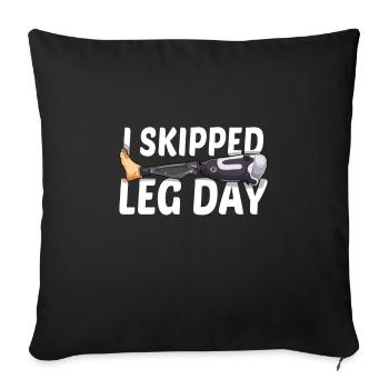 Leg surgery wheelchair lost leg - Sofa pillowcase 17,3'' x 17,3'' (45 x 45 cm) - black - Front
