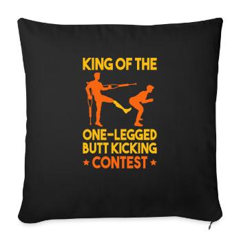 Leg surgery wheelchair lost leg - Sofa pillowcase 17,3'' x 17,3'' (45 x 45 cm) - black - Front