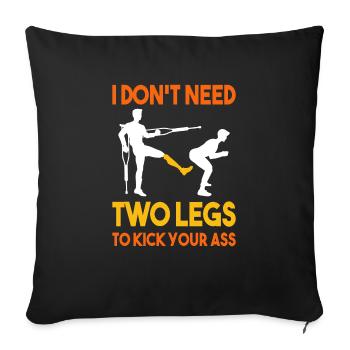 Leg surgery wheelchair lost leg - Sofa pillowcase 17,3'' x 17,3'' (45 x 45 cm) - black - Front