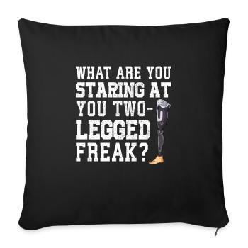Leg surgery wheelchair lost leg - Sofa pillowcase 17,3'' x 17,3'' (45 x 45 cm) - black - Front