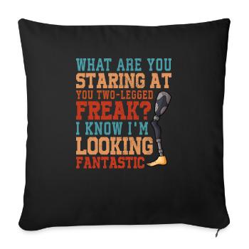 Leg surgery wheelchair lost leg - Sofa pillowcase 17,3'' x 17,3'' (45 x 45 cm) - black - Front