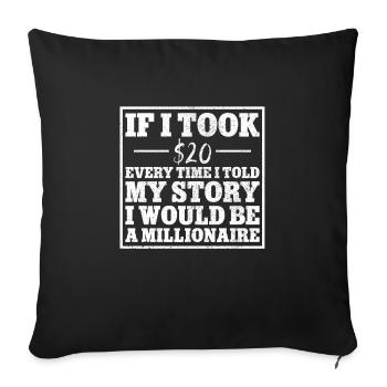 Leg surgery wheelchair lost leg - Sofa pillowcase 17,3'' x 17,3'' (45 x 45 cm) - black - Front