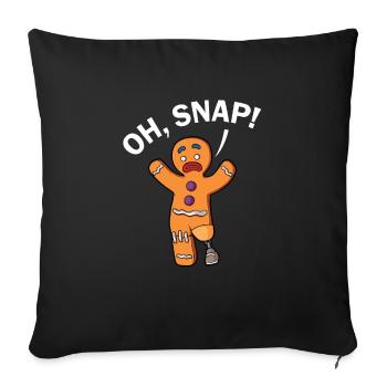 Leg surgery wheelchair lost leg - Sofa pillowcase 17,3'' x 17,3'' (45 x 45 cm) - black - Front