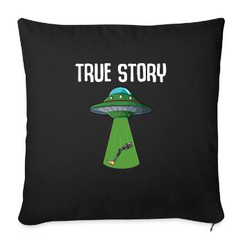 Leg surgery wheelchair lost leg - Sofa pillowcase 17,3'' x 17,3'' (45 x 45 cm) - black - Front
