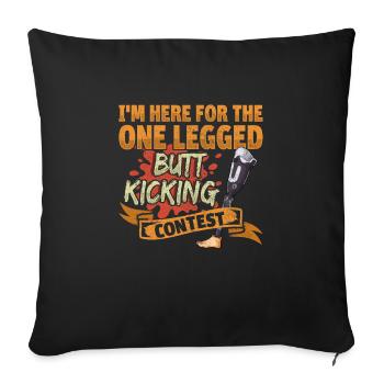 Leg surgery wheelchair lost leg - Sofa pillowcase 17,3'' x 17,3'' (45 x 45 cm) - black - Front