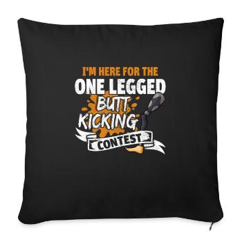 Leg surgery wheelchair lost leg - Sofa pillowcase 17,3'' x 17,3'' (45 x 45 cm) - black - Front