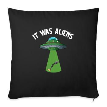 Leg surgery wheelchair lost leg - Sofa pillowcase 17,3'' x 17,3'' (45 x 45 cm) - black - Front