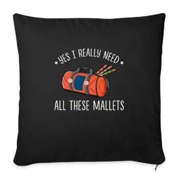 Croquet - Sofa pillowcase 17,3'' x 17,3'' (45 x 45 cm) - black - Front