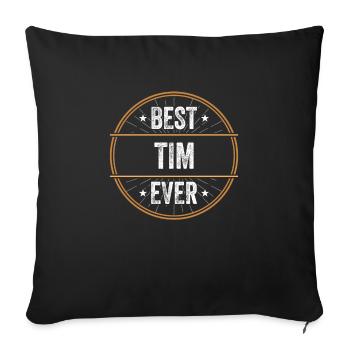 Meilleur cadeau de prénom de Tim - Housse de coussin décorative 45 x 45 cm - noir - Devant