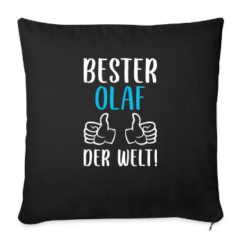 Olaf Vorname Name Geburtstag - Sofakissenbezug 45 x 45 cm - Schwarz - Vorne