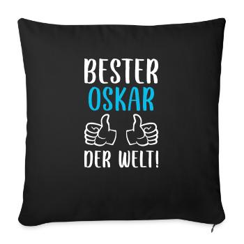 Oskar Vorname Name Geburtstag - Sofakissenbezug 45 x 45 cm - Schwarz - Vorne