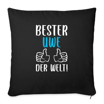 Uwe Vorname Name Geburtstag - Sofakissenbezug 45 x 45 cm - Schwarz - Vorne