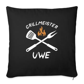 Grillmeister Uwe - Sofakissenbezug 45 x 45 cm - Schwarz - Vorne