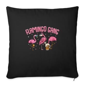 Flamingo JGA - Sofa pillowcase 17,3'' x 17,3'' (45 x 45 cm) - black - Front