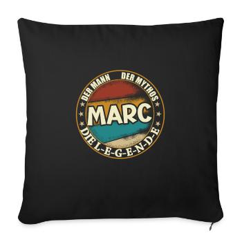 Marc Vorname Name Geburtstag - Sofakissenbezug 45 x 45 cm - Schwarz - Vorne
