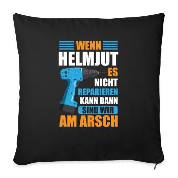 Helmut Vorname Name Geburtstag Reparieren - Sofakissenbezug 45 x 45 cm - Schwarz - Vorne