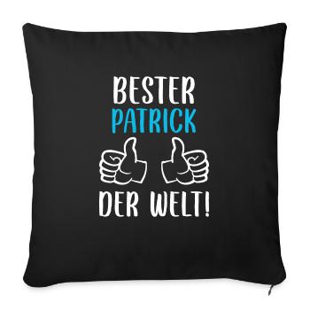 Patrick Vorname Name Geburtstag - Sofakissenbezug 45 x 45 cm - Schwarz - Vorne
