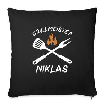 Grillmeister Niklas - Sofakissenbezug 45 x 45 cm - Schwarz - Vorne