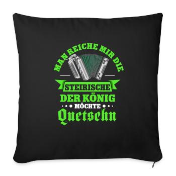Steirische Harmonika Quetschn Ziachorgel - Sofakissenbezug 45 x 45 cm - Schwarz - Vorne