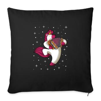 Styrian harmonica Quetschn Ziachorgel - Sofa pillowcase 17,3'' x 17,3'' (45 x 45 cm) - black - Front