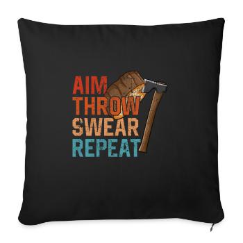 Lancer une hache - Housse de coussin décorative 45 x 45 cm - noir - Devant