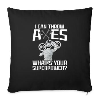 Axt Werfen - Sofakissenbezug 45 x 45 cm - Schwarz - Vorne