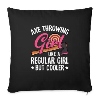 Lancer une hache - Housse de coussin décorative 45 x 45 cm - noir - Devant